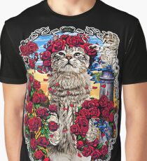 GRATEFUL CATS AND ROSES Graphic T-Shirt