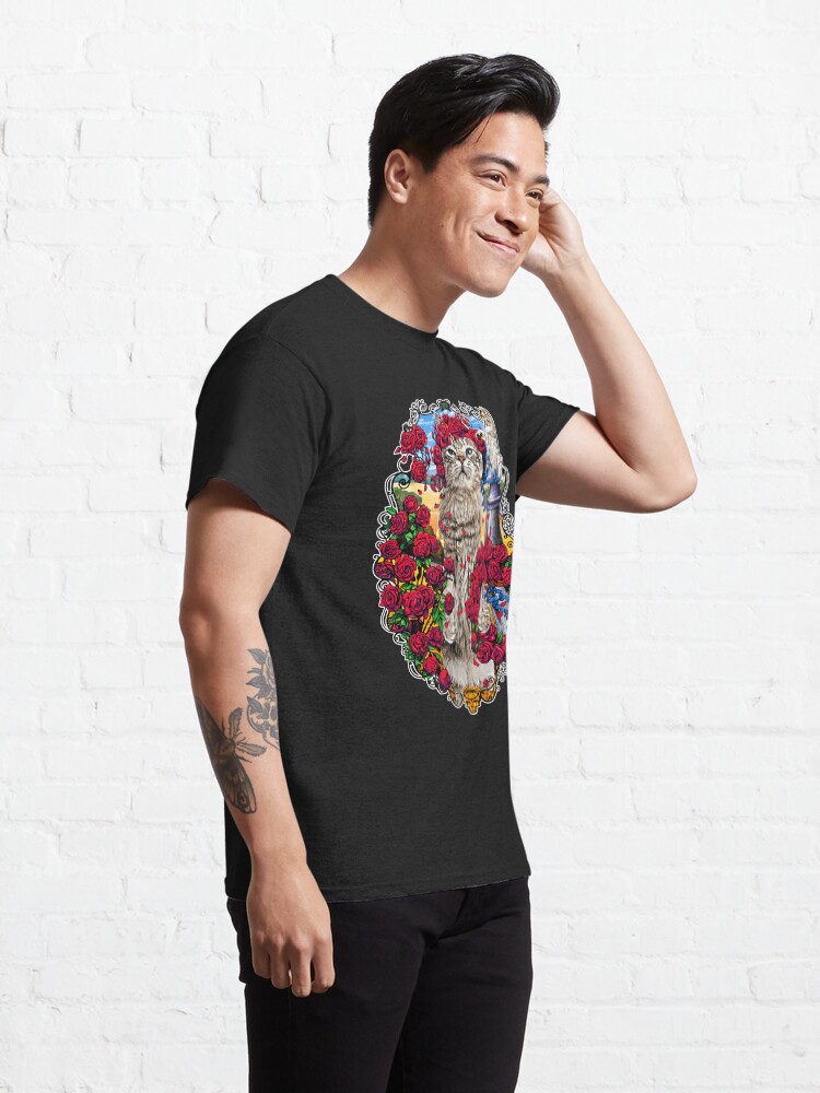 Alternate view of GRATEFUL CATS AND ROSES Classic T-Shirt