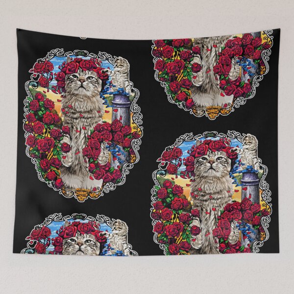 Item preview, GRATEFUL CATS AND ROSES designed and sold by darklordpug.