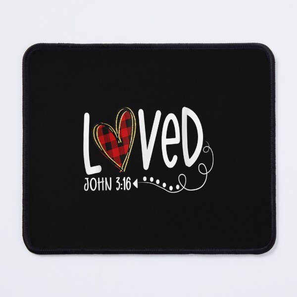 Item preview, Loved John 3 16 Red Plaid Heart Christian Valentine's Day  designed and sold by jennifera11.