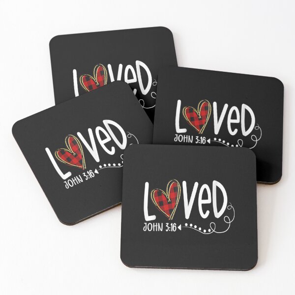 Item preview, Loved John 3 16 Red Plaid Heart Christian Valentine's Day  designed and sold by jennifera11.