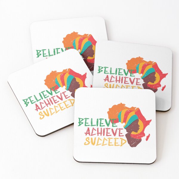 Item preview, ⭐⭐⭐⭐⭐(204) - Believe Achieve Succeed, motivational shirt for black history month with African colors designed and sold by kind4you.