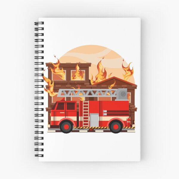 Item preview, The Fire Brigade Driving A Fire Truck To Put Out The Fire In The Burning House designed and sold by bau-shop.