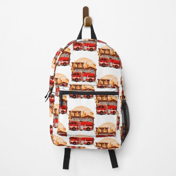 Item preview, The Fire Brigade Driving A Fire Truck To Put Out The Fire In The Burning House designed and sold by bau-shop.