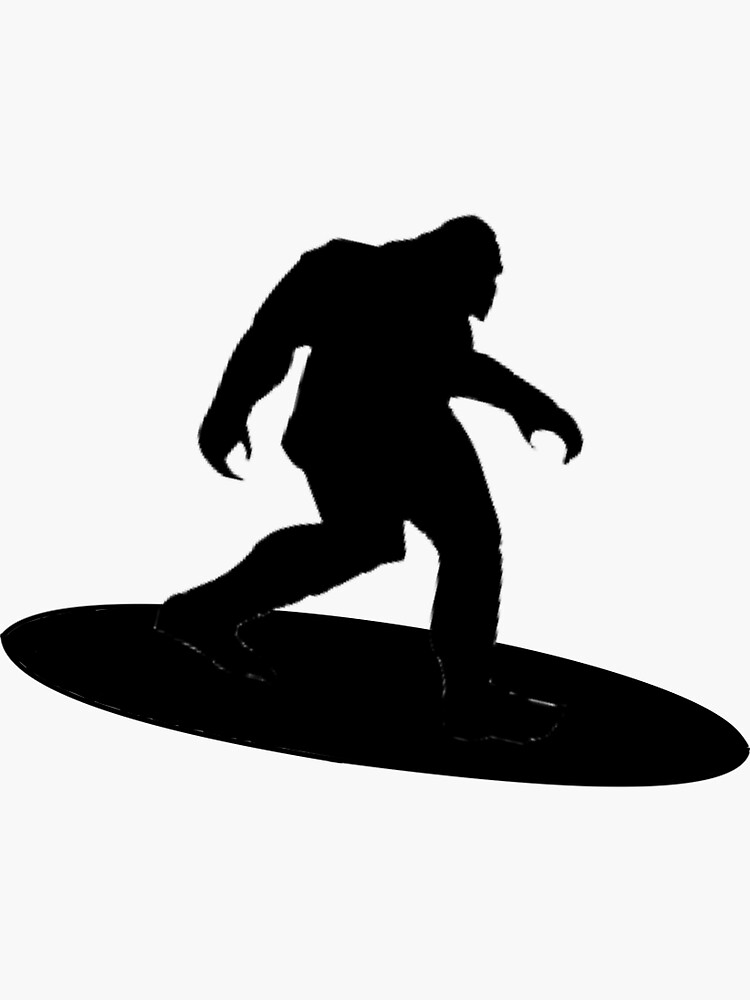 "Surfing Bigfoot" Sticker for Sale by bwatts158 Redbubble