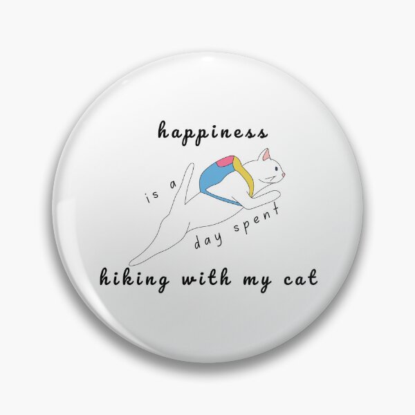 Item preview, happiness is a day spent hiking with my cat designed and sold by jassine11.