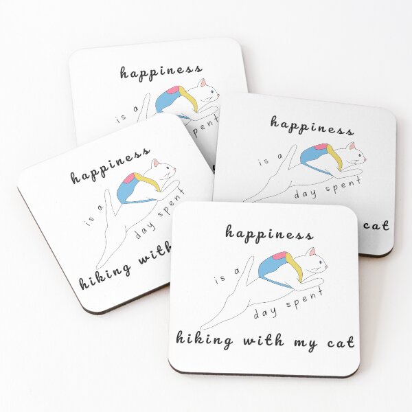 Item preview, happiness is a day spent hiking with my cat designed and sold by jassine11.