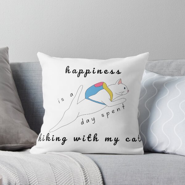 Item preview, happiness is a day spent hiking with my cat designed and sold by jassine11.