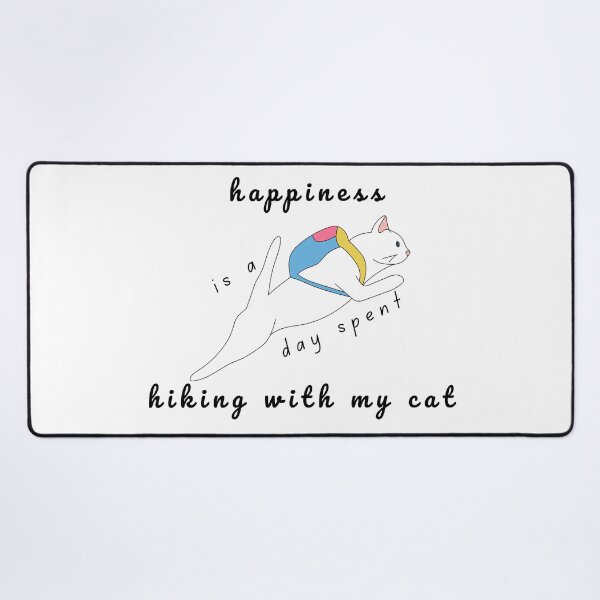 Item preview, happiness is a day spent hiking with my cat designed and sold by jassine11.