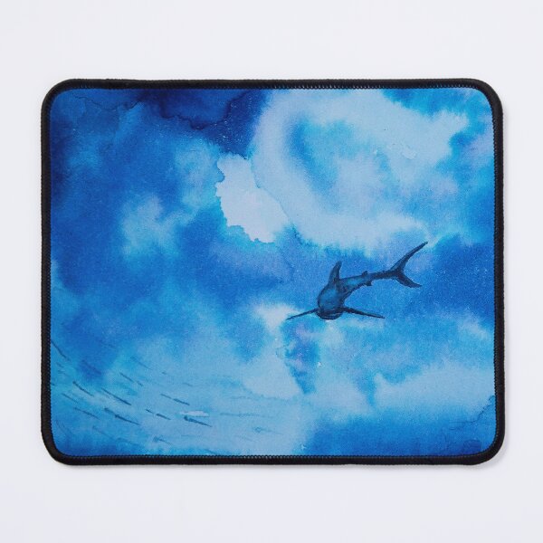Item preview, Sharks in ink blue designed and sold by Kissart.
