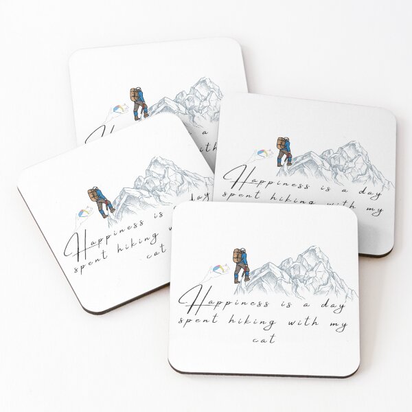 Item preview, happiness is a day spent hiking with my cat designed and sold by jassine11.