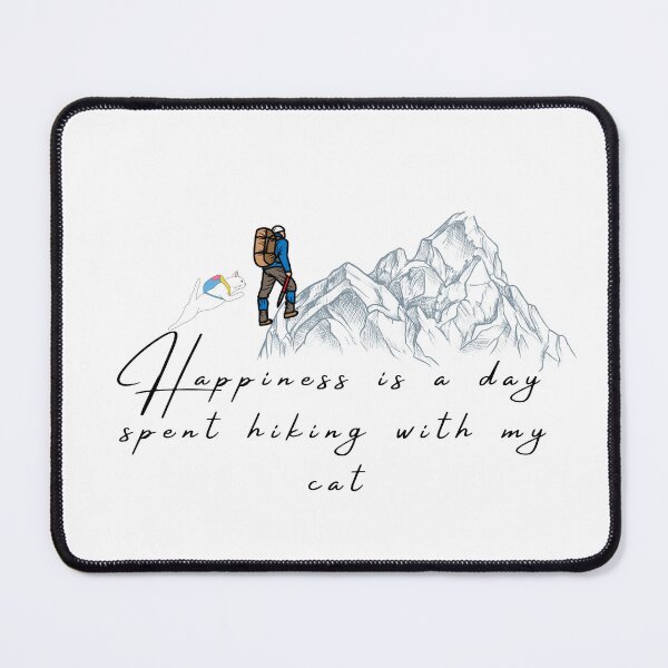 Item preview, happiness is a day spent hiking with my cat designed and sold by jassine11.