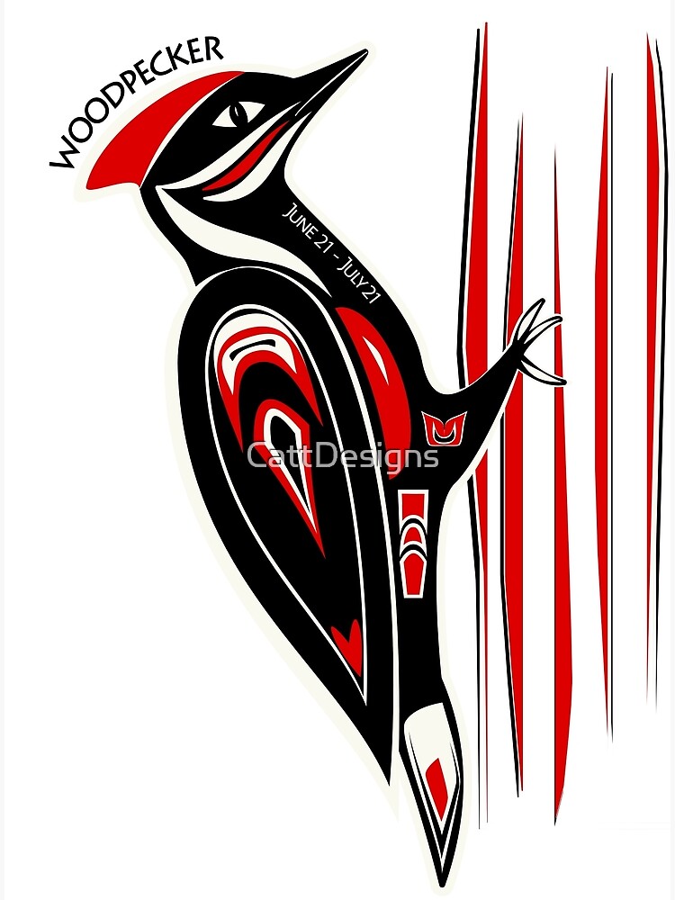 "WOODPECKER Native American Totem, Zodiac Spirit Animal Sign" Poster