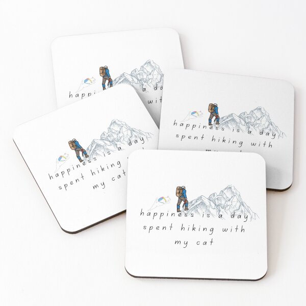 Item preview, happiness is a day spent hiking with my cat designed and sold by jassine11.