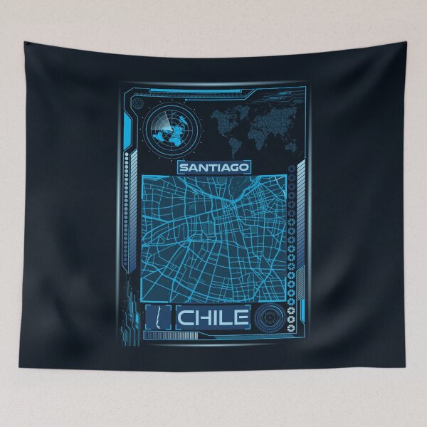 Item preview, SANTIAGO MAP CHILE designed and sold by hatimelhag.