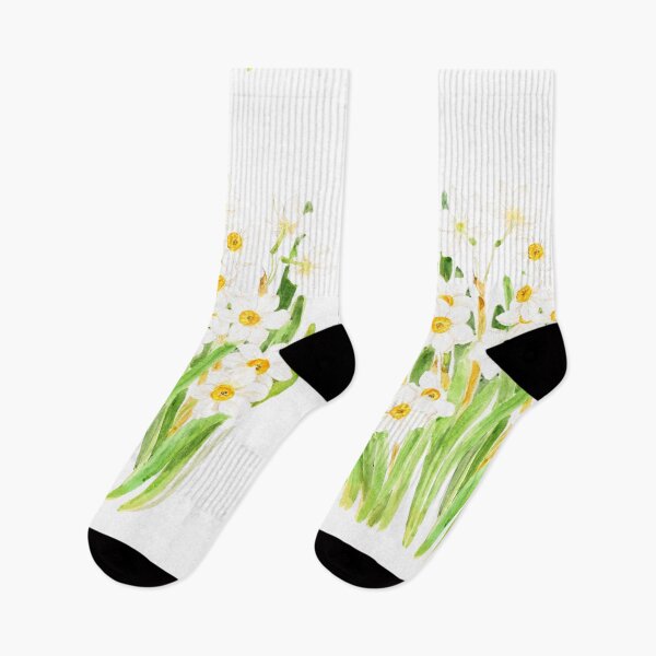 Item preview, hand painted white narcissus  flowers watercolor 2022 designed and sold by SelenePaintings .