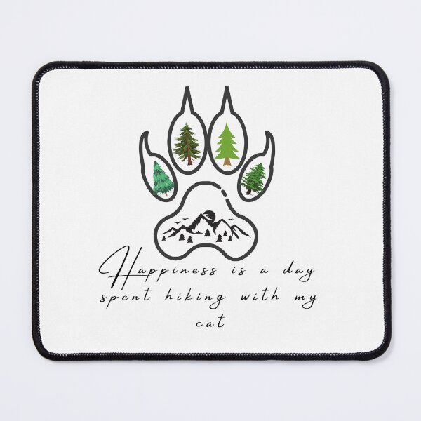 Item preview, happiness is a day spent hiking with my cat designed and sold by jassine11.