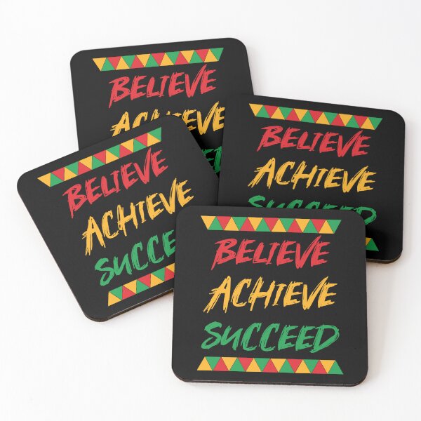 Item preview, ⭐⭐⭐⭐⭐(119) - Believe Achieve Succeed, motivational shirt for black history month with African colors designed and sold by kind4you.