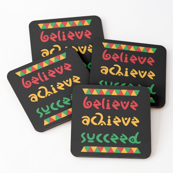 Item preview, ⭐⭐⭐⭐⭐(203) - Believe Achieve Succeed, motivational shirt for black history month with African colors designed and sold by kind4you.