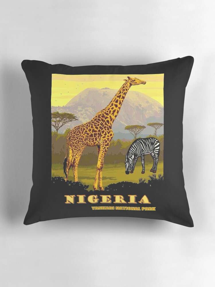 NIGERIA Yankari National Park Tourism Advertising Print Pillow