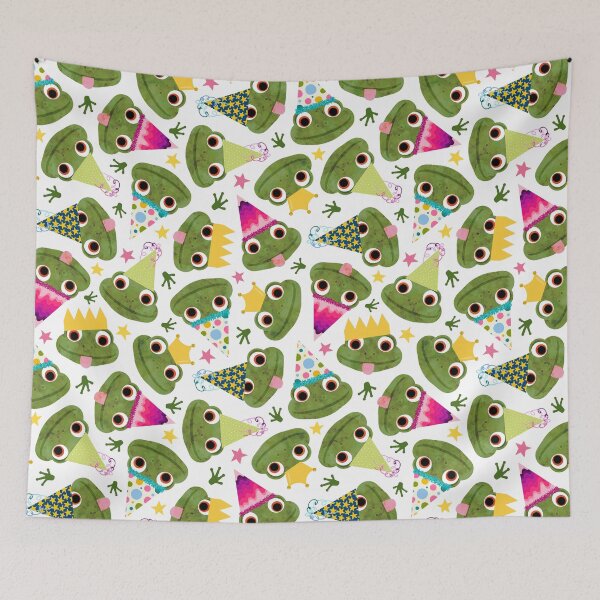 Item preview, Party Frogs! // White designed and sold by The Wellington Boot.