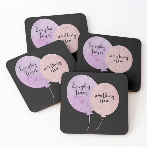 Item preview, Everyday learn something new Ballons pink and purple typography balloons designed and sold by WatercolorFun.