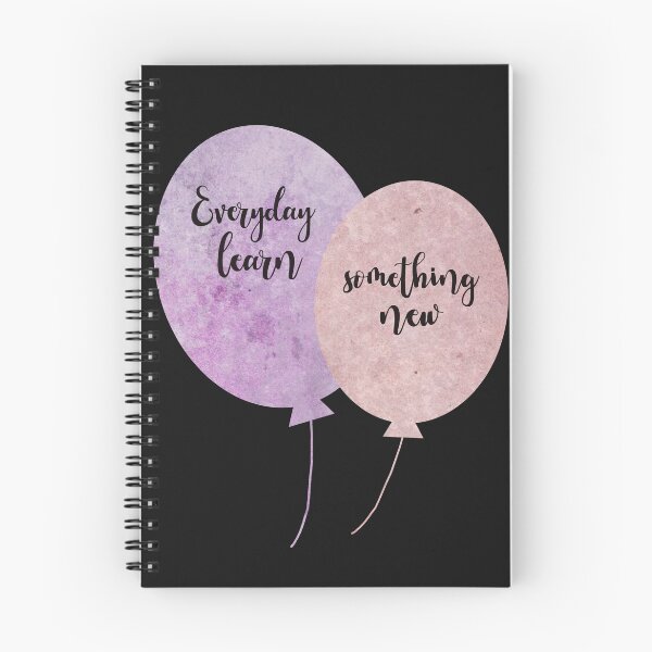 Item preview, Everyday learn something new Ballons pink and purple typography balloons designed and sold by WatercolorFun.
