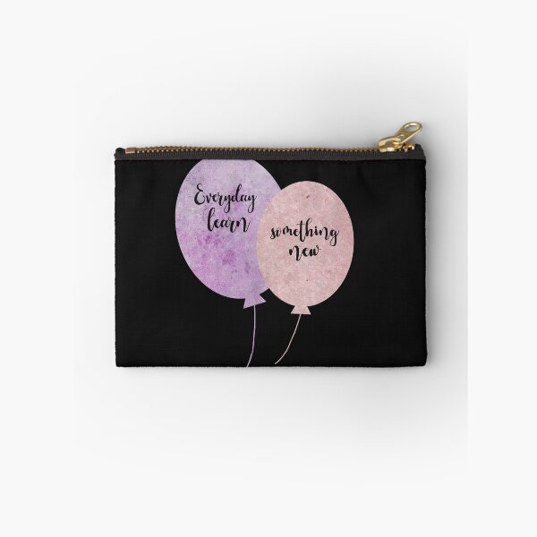 Item preview, Everyday learn something new Ballons pink and purple typography balloons designed and sold by WatercolorFun.