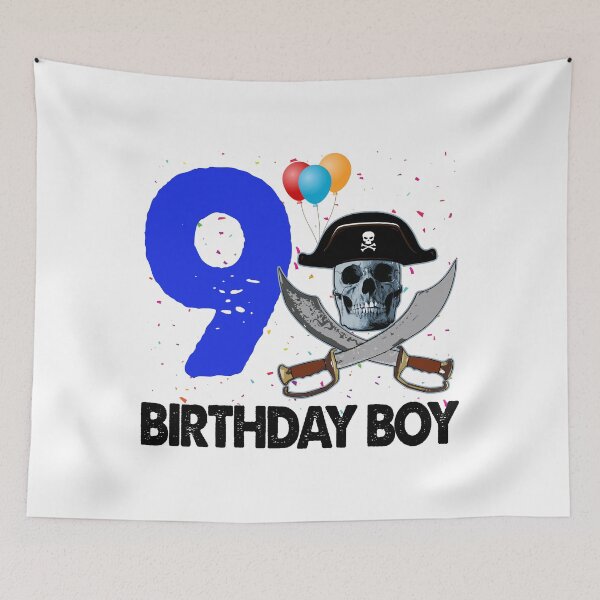 Item preview, Birthday Boy 9 Pirate designed and sold by Bendthetrend.