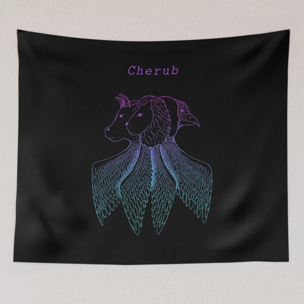 Item preview, bible accurate cherub angel cherubim angel ink illustration tetramorph designed and sold by indiVisibl.