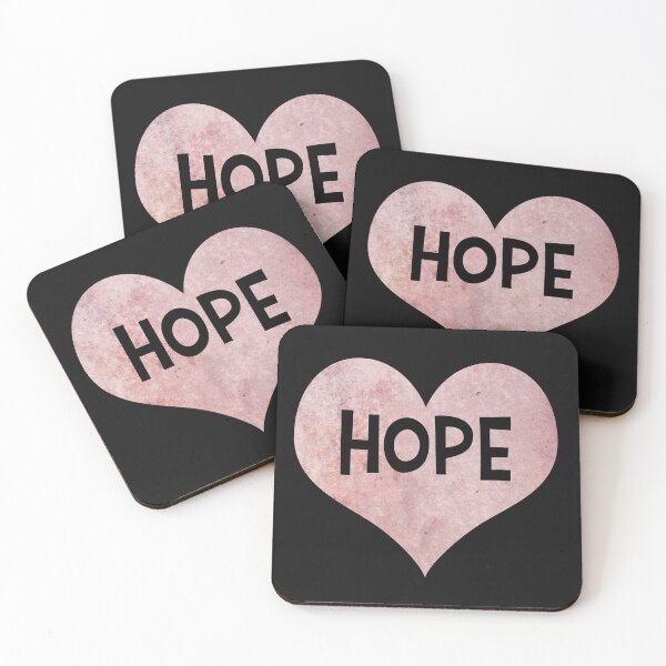 Item preview, Hope pink heart typography cute text watercolor art designed and sold by WatercolorFun.