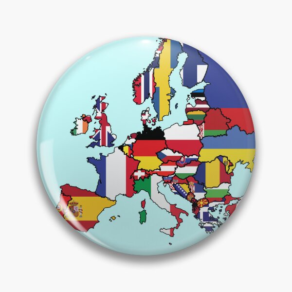 Item preview, Simple Map of Europe with Country Flags designed and sold by Happy Puppy Print On Demand.