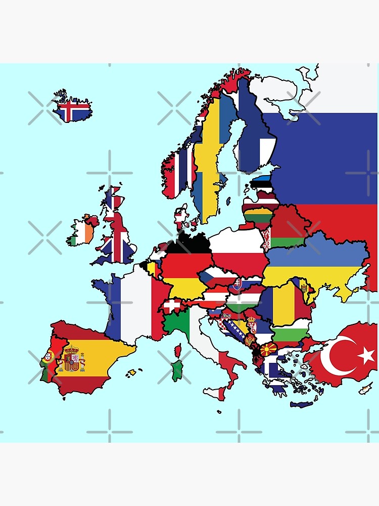 Europe Country Flags Map Flash Cards by The Ideas Zone