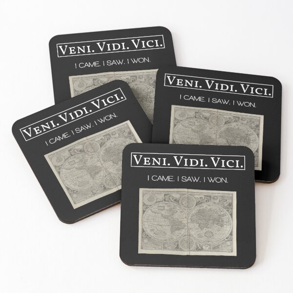 Item preview, Vintage  World Map With Veni. Vidi. Vici. I came. I saw. I won. Old Latin Phrase From Ceasar designed and sold by WordsOf--Wisdom.