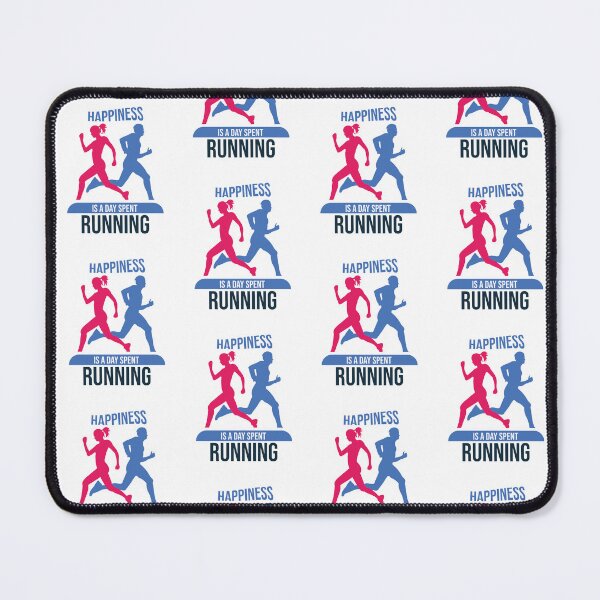 Item preview, Happiness Is A Day Spent Running Humor Pink And Sky blue Running Lovers Gift Funny Runners Quote designed and sold by pedrored369.