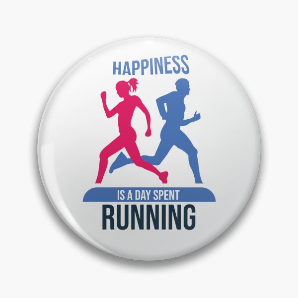 Item preview, Happiness Is A Day Spent Running Humor Pink And Sky blue Running Lovers Gift Funny Runners Quote  designed and sold by pedrored369.