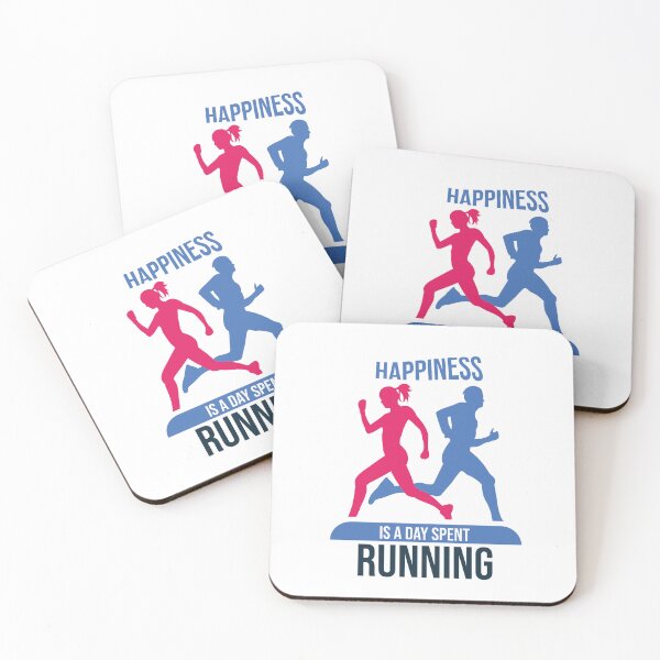 Item preview, Happiness Is A Day Spent Running Humor Pink And Sky blue Running Lovers Gift Funny Runners Quote  designed and sold by pedrored369.