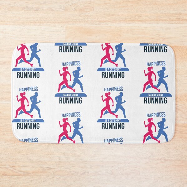 Item preview, Happiness Is A Day Spent Running Humor Pink And Sky blue Running Lovers Gift Funny Runners Quote  designed and sold by pedrored369.
