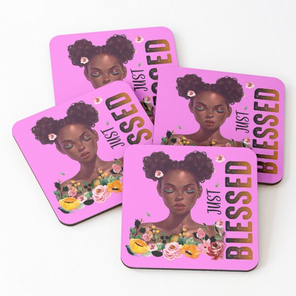 Item preview, "Just Blessed" Afro Art designed and sold by LYSandCo.