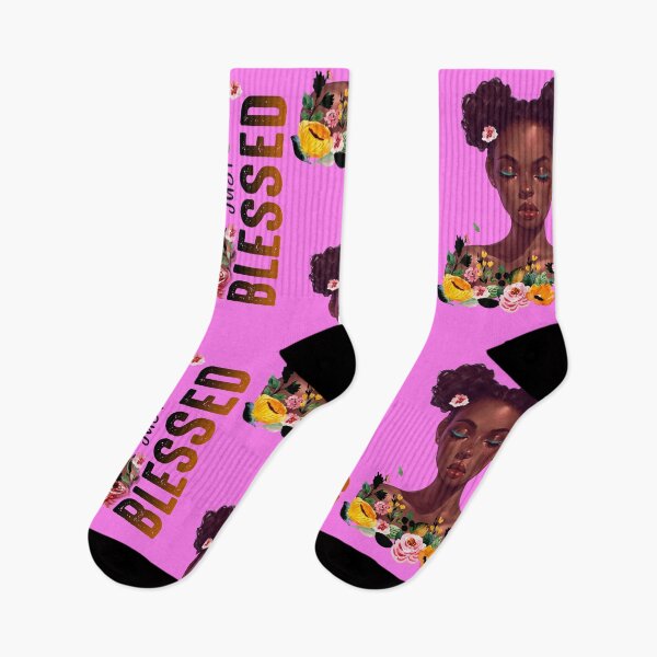 Item preview, "Just Blessed" Afro Art designed and sold by LYSandCo.