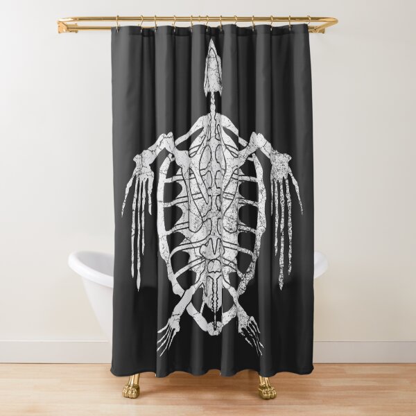 Worn Turtle Skeleton Shower Curtain