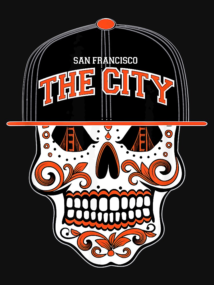 San Francisco The City Sugar Skull Bay Bridge Golden Gate T-Shirt