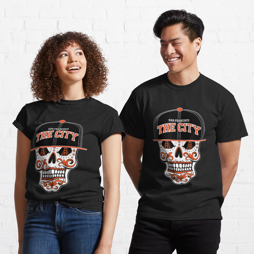  San Francisco The City Sugar Skull Bay Bridge Golden Gate T- Shirt : Clothing, Shoes & Jewelry