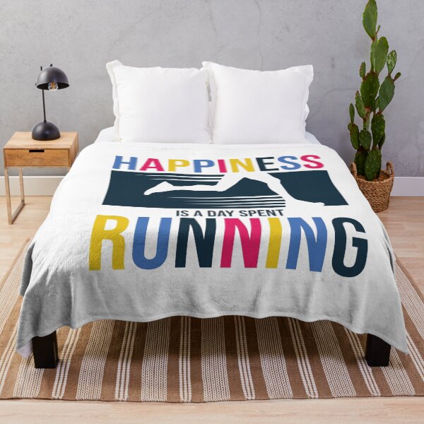 Item preview, Funny Happiness Is A Day Spent Running Colorful Running Lovers Gift Funny Cool Unisex Runners Quote  designed and sold by pedrored369.