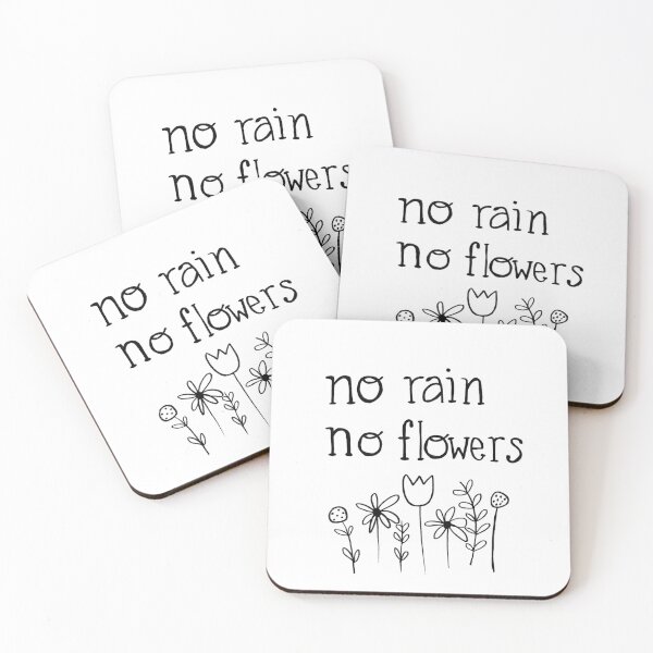 Item preview, Quote green flowers no rain no flowers designed and sold by Florcitasart.