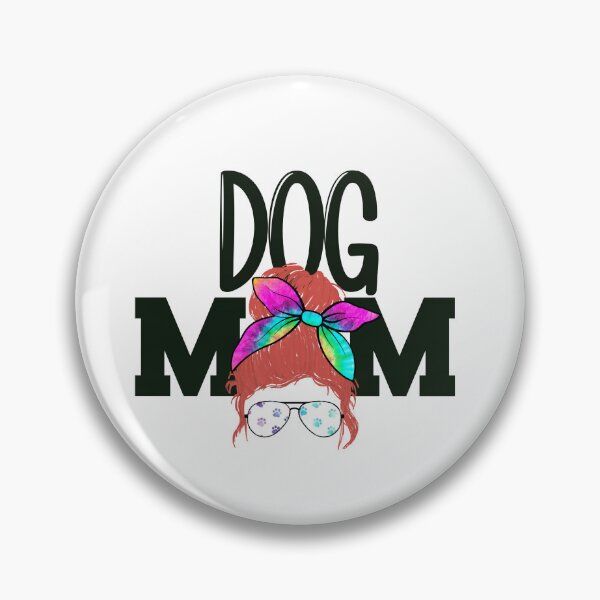 Item preview, Dog Mom Redhead Tie Dye Messy Bun designed and sold by ItsaMomThingLLC.