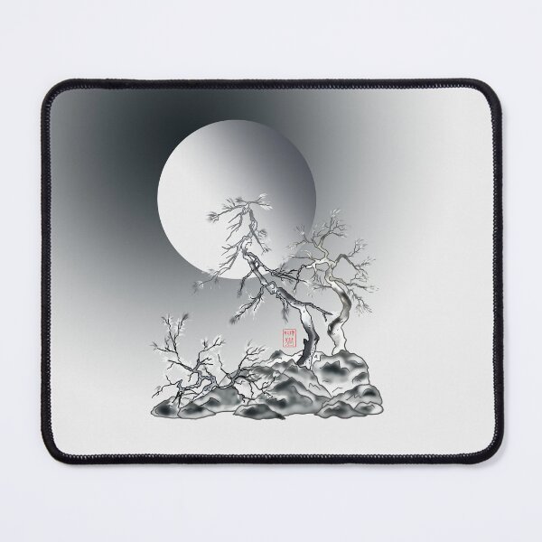 Item preview, Japanese ink fir trees under a full sun designed and sold by CuisineCat.