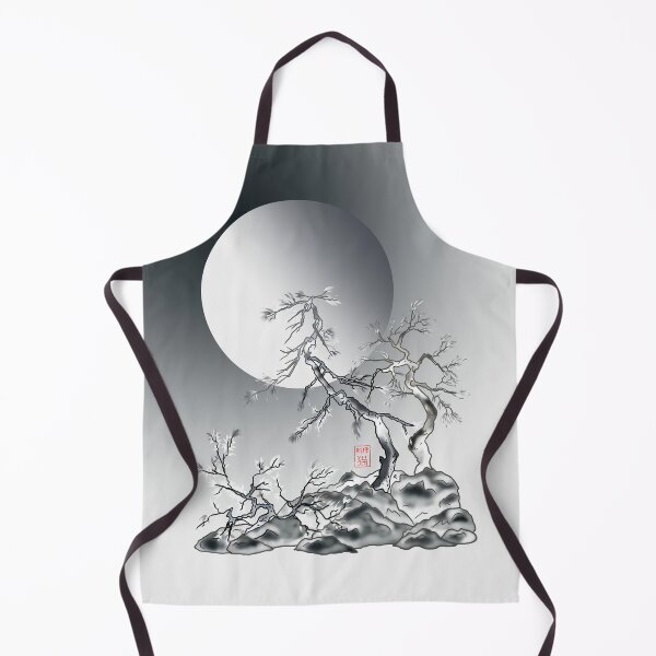 Item preview, Japanese ink fir trees under a full sun designed and sold by CuisineCat.