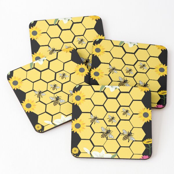 Item preview, Bees, flowers and honey honeycomb designed and sold by Anahit Petrosyan Art Studio & Unique Print Designs for a Gift.