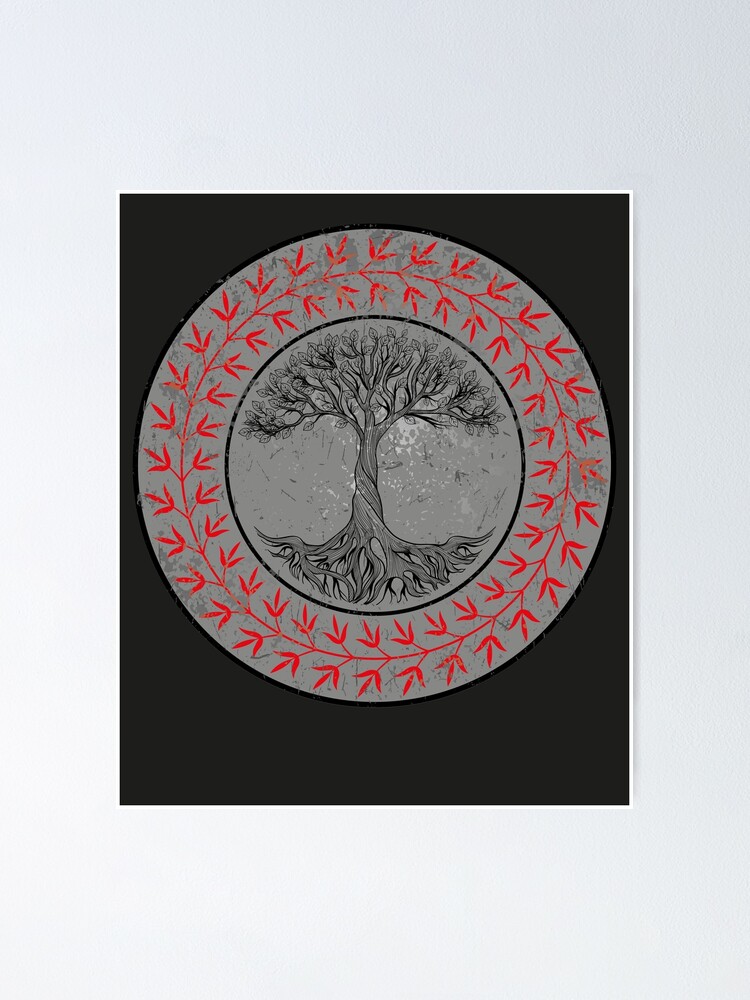 Yggdrasil Celtic Tree Of Life Poster For Sale By Gacemnabil Redbubble